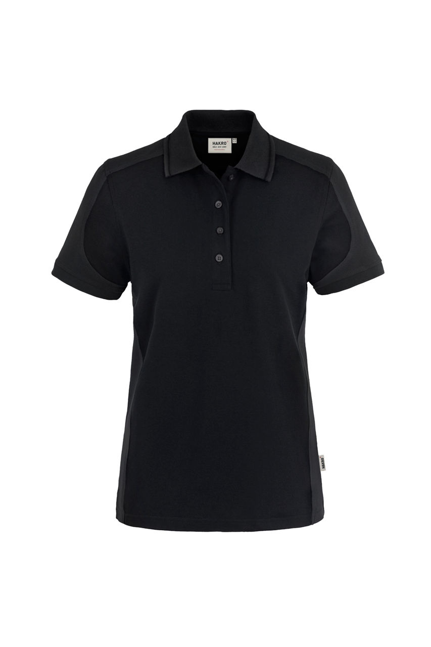 Hakro, Damen-Poloshirt Contrast Performance, schwarz/anthraz