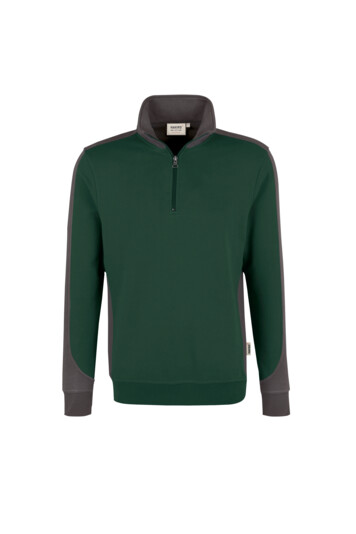 Hakro, Zip-Sweatshirt Contrast Performance, tanne/anthrazit