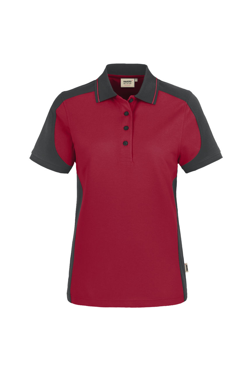 Hakro, Damen-Poloshirt Contrast Performance, weinrot/anthraz