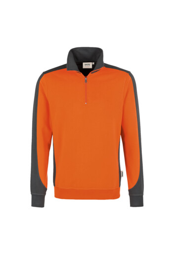 Hakro, Zip-Sweatshirt Contrast Performance, orange/anthrazit